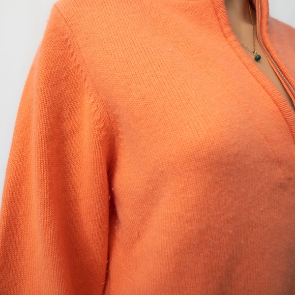 Tommy Bahama Cashmere Coral Sweater ¾ zip 3/4 zipper - Picture 4 of 6